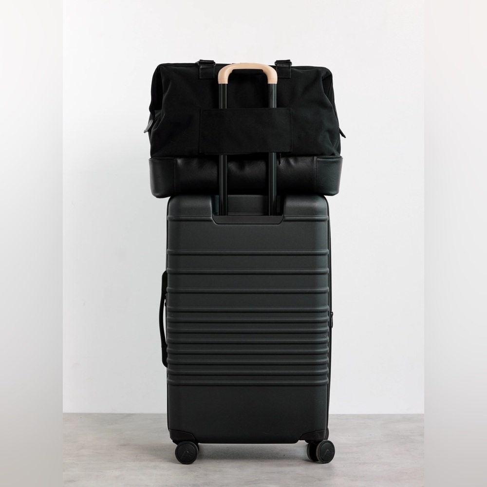 BEIS Black Travel Duffle Bag with Leather Trim - Picture 5 of 6